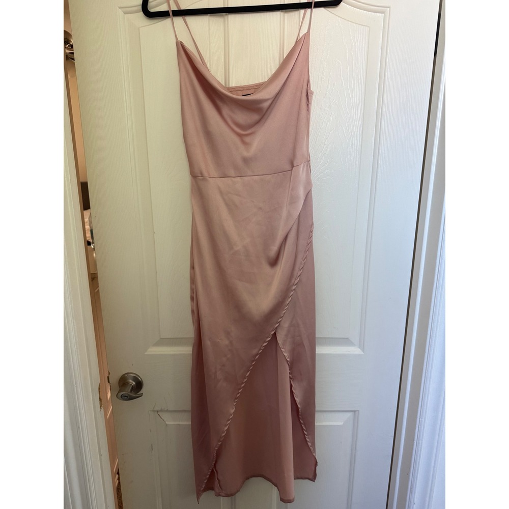 Nasty Gal Collection Satin Cowl Neck Maxi Dress - Rose Pink (Size US 0)‎